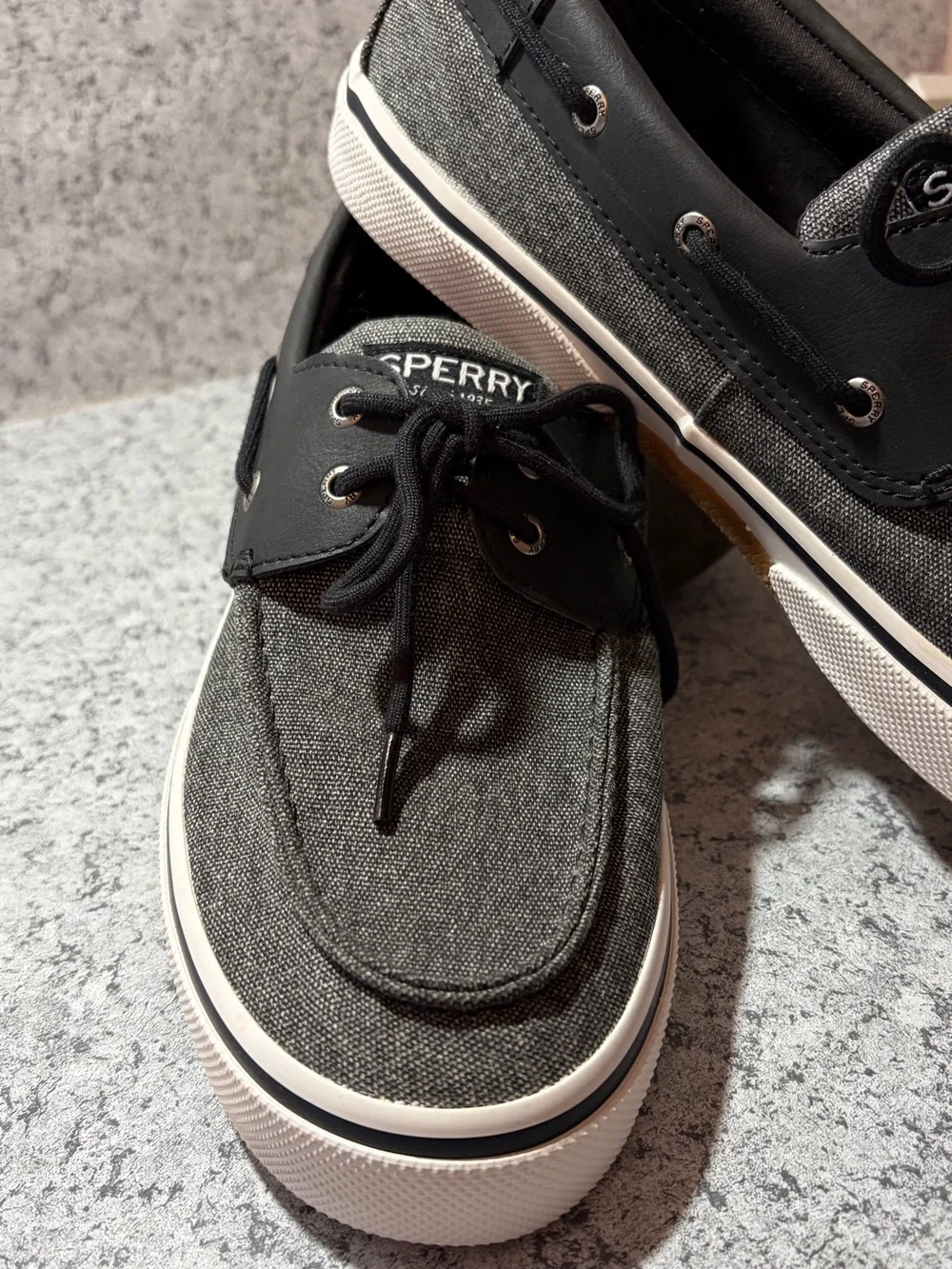 Sperry Bahama Il Canvas Leather Trim Nautical Boat Shoes Men's Size 12